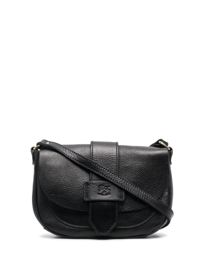 Il Bisonte Grained-leather Shoulder Bag In Black