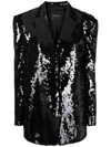 The Andamane Sequin Single-breasted Blazer In Black