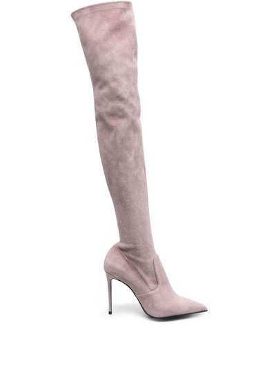 Le Silla Eva Thigh-high Leather Boots In Pink