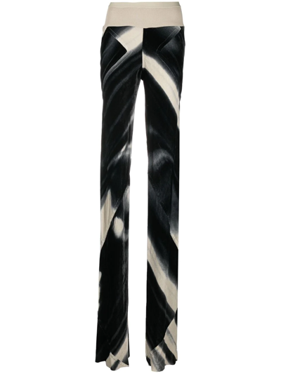Rick Owens Abstract-print Track Pants In Black