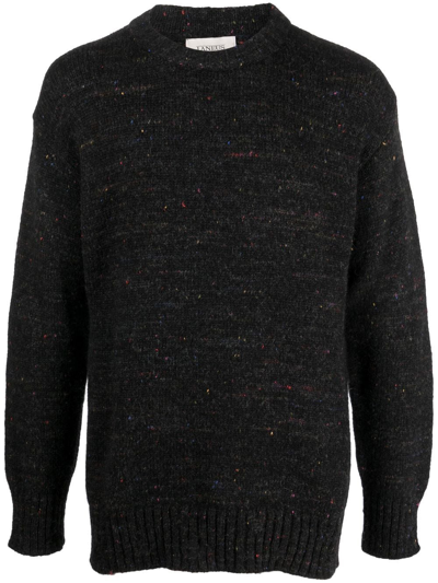Laneus Speckle-knit Jumper In Black