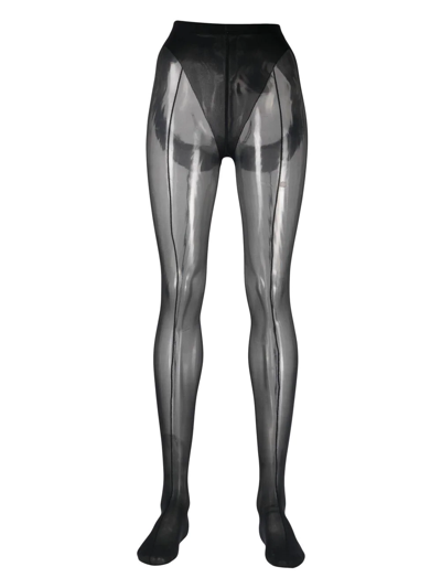 Wolford X  Mesh-panelled Tights In Black