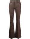 Frame Flared Low-rise Jeans In Brown
