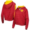 Colosseum Cardinal Iowa State Cyclones The Devil Speckle Lace-placket Raglan Pullover Hoodie In Cardinal