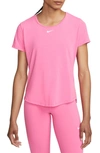 Nike Women's Dri-fit Uv One Luxe Standard Fit Short-sleeve Top In Pink