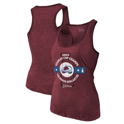 MAJESTIC MAJESTIC THREADS BURGUNDY COLORADO AVALANCHE 2022 STANLEY CUP CHAMPIONS RACERBACK TANK TOP