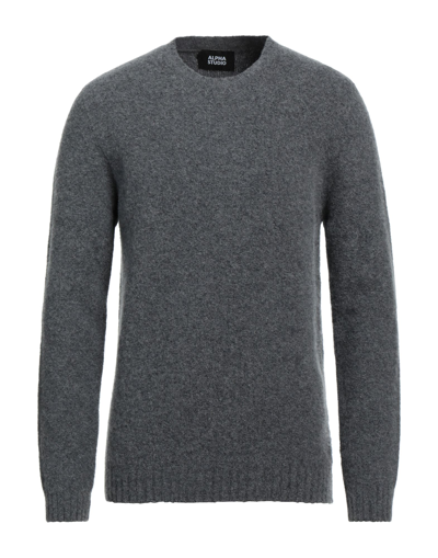 Alpha Studio Sweaters In Grey