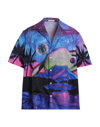 Valentino Short-sleeve Water Sky Printed Shirt In Purple