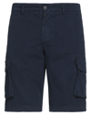 40weft Man Shorts & Bermuda Shorts Midnight Blue Size 28 Cotton