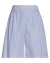 Solotre Woman Shorts & Bermuda Shorts Blue Size 8 Cotton