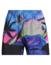 Valentino Water Sky Print Swim Shorts In Blue