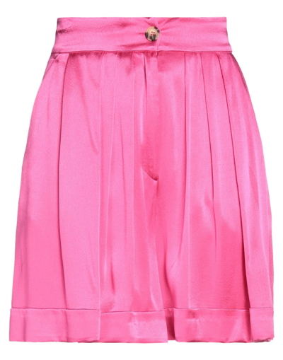 Solotre Woman Shorts & Bermuda Shorts Fuchsia Size 2 Viscose In Pink