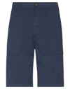 Bikkembergs Man Shorts & Bermuda Shorts Midnight Blue Size 33 Cotton, Elastane