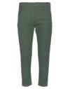 People (+)  Man Pants Green Size 32 Cotton, Elastane