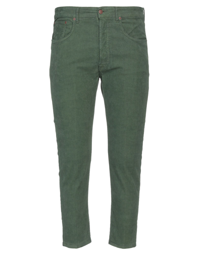 People (+)  Man Pants Green Size 31 Cotton, Elastane
