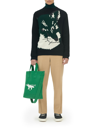 Maison Kitsuné Oversize Fox Head Jacquard Pullover In Black