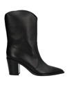 Gianvito Rossi Pointed Toe Block Heel Leather Boots In Black
