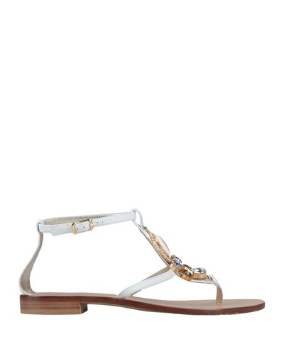 Soleae Toe Strap Sandals In White