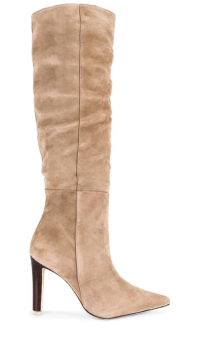 Black Suede Studio Amal Slouch Boot In Taupe