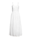 ICONIQUE ICONIQUE WOMAN MAXI DRESS WHITE SIZE XL COTTON