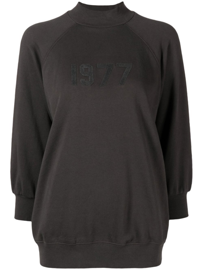 Essentials 1977-print Detail Sweatshirt In Grey