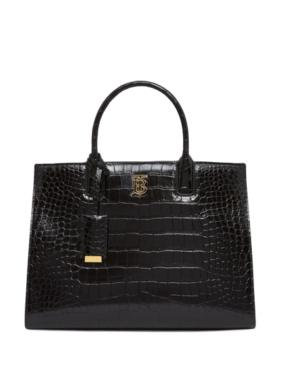 Burberry Small Frances Tote Bag In Black