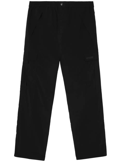 Burberry Logo-detail Cargo Trousers In Black