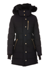 Moose Knuckles Watershed Hooded Shearling Trim Down Parka In Black