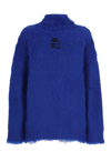Etro Button-detailed Knitted Turtleneck Sweater In Blue