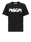 Msgm Graffiti Logo-print T-shirt In Black 1