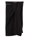 Jacquemus Wrap Effect Side Slit Midi Skirt In Black