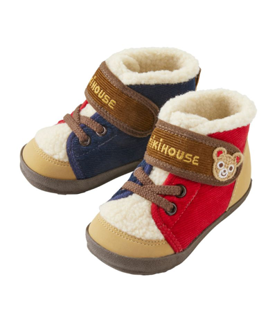 Miki House Babies' Embroidered Bunny Boots In Multi