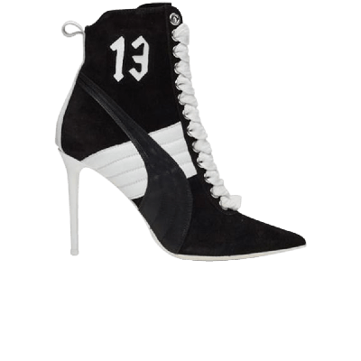 Pre-owned Puma High Heel Suede In Black