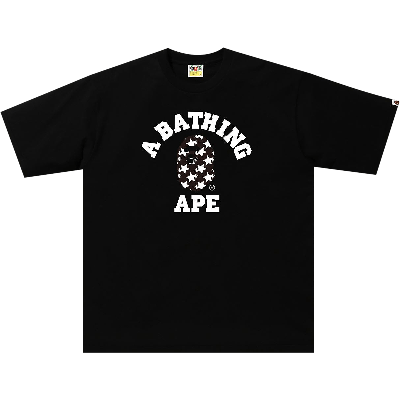 Pre-owned Bape Sta Pattern College Relaxed Fit Tee 'black/black'