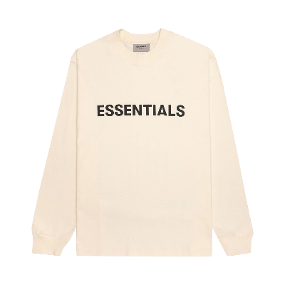 Pre-owned Essentials Fear Of God  Long-sleeve Tee 'buttercream' In Cream