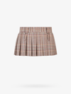 Miu Miu Pleated Tartan-wool Mini Skirt In Brown