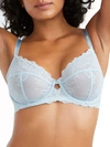 Calvin Klein Seductive Comfort With Lace Full Coverage Bra Qf1741 In Palest Blue