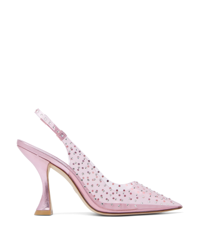 STUART WEITZMAN STUART WEITZMAN, GLAM XCURVE 100 SLINGBACK, LAST CHANCE, LIGHT PINK, PVC