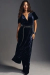 The Somerset Collection By Anthropologie The Somerset Maxi Dress: Velvet Edition In Blue