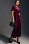 The Somerset Collection By Anthropologie The Somerset Maxi Dress: Velvet Edition In Pink