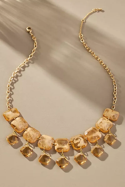 Anthropologie Winter Romance Necklace In Beige