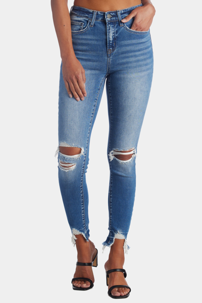 Flying Monkey High Rise Ankle Skinny Jeans In Blue