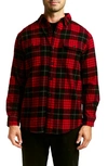 Rainforest Heavyweight Brushed Flannel Shirt In Red Plaid