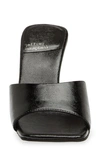 Jeffrey Campbell Mr-big Slide Sandal In Black Crinkle Patent