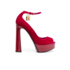 Tom Ford Pink Padlock 145 Velvet Platform Sandals