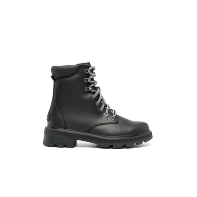 Sorel Black Lennox Leather Ankle Boots