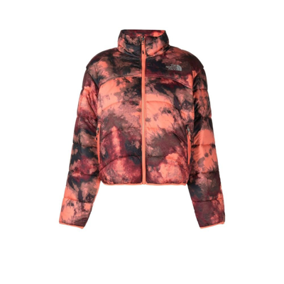 The North Face Nse 2000 Puffer Jacket In Coral Ice Dye Print-orange