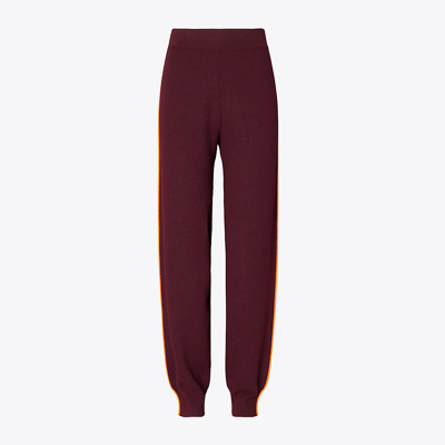 Tory Sport Tory Burch Double Face Wool Jogger In Winetasting