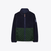 Tory Sport Tory Burch Fleece Quilted Jacket In Tory Navy/conifer