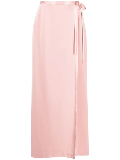 Adam Lippes Wrap Silk Skirt In Pink